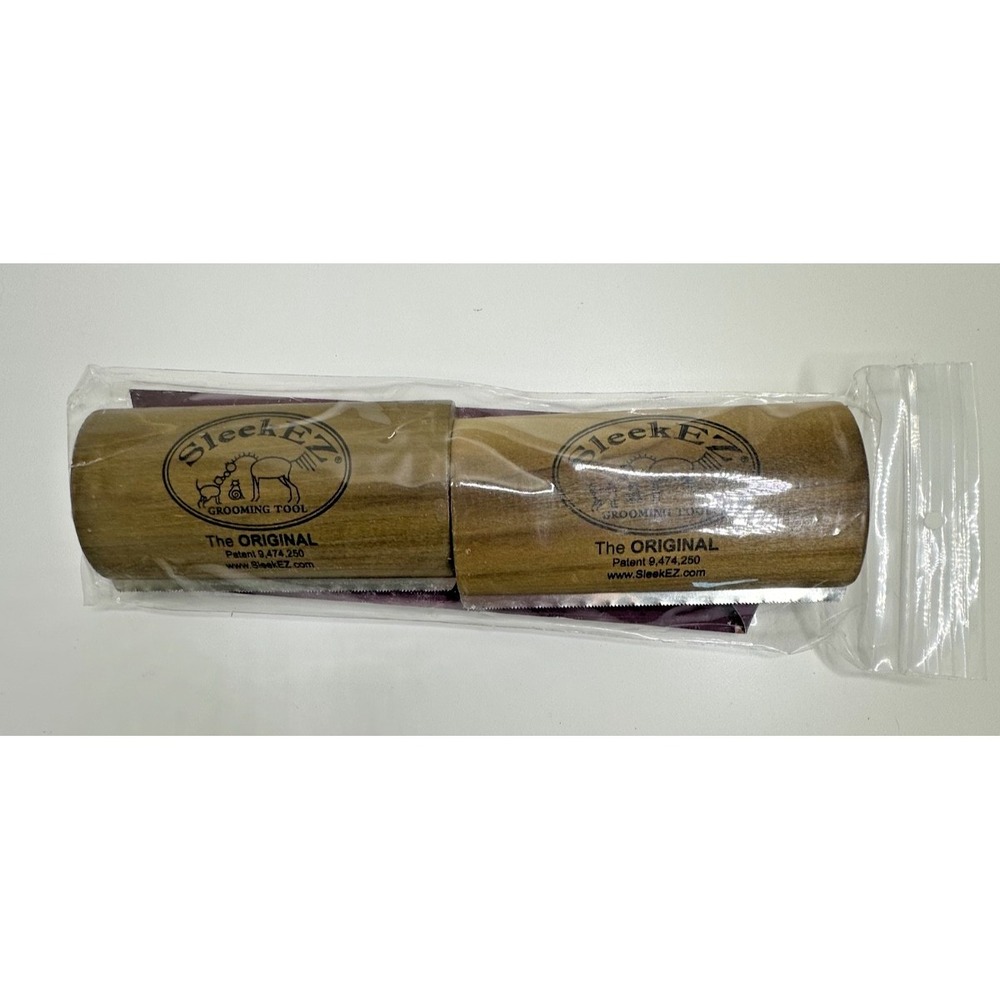 SleekEZ Horse Pet Grooming Tool Brush Set of 2 Deshedding Made USA NEW